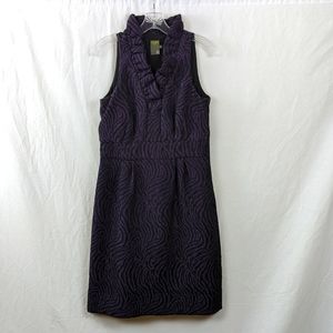 NWOT TAYLOR PURPLE RUFFLED ZEBRA SHIFT DRESS